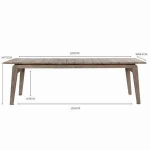 โต๊ะรับประทานอาหารไม้สักทรงสี่เหลี่ยมผืนผ้าทันสมัยโต๊ะรับประทานอาหารกลางแจ้งเฟอร์นิเจอร์หรูหราสำหรับโรงแรมและบ้านไร่สำหรับสวนในบ้าน - Product Image 3