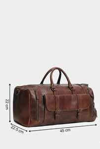 Vintage Brown Distressed Genuine Leather Luxury Duffle <b>Bag</b> <b>Men</b> Retro Travel <b>Weekender</b> Gym Sports Water Resistant Large Capacity - Product Image 3