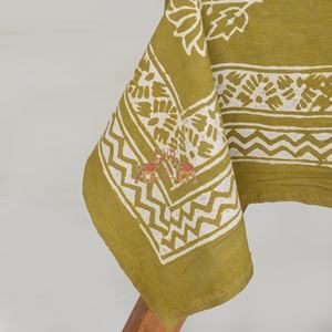 Nueva Colección de Manteles de Algodón Orgánico Hechos a Mano con Estampado Floral de Loto Dabu para Mesa de Comedor - Product Image 5