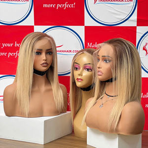 ลดราคา!! วิกผมบ๊อบ13X6วิกผมต่อผมตรงติดโครงเปียโนสีกลาง - Product Image 4