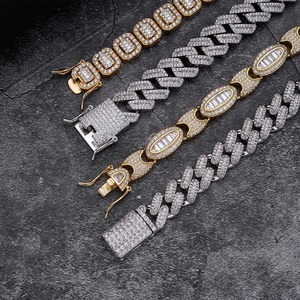 <b>Top</b> Quality Iced Out Hip Hop Cuban Link Diamond <b>Chain</b> GRA Certified Fine Jewelry 18k White <b>Gold</b> Diamond Cuban <b>Chain</b> for Men - Product Image 4