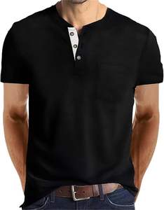 Camiseta básica de algodón liso para hombre Camiseta cómoda de manga corta de ajuste regular para impresión y etiqueta personalizadas - Product Image 1
