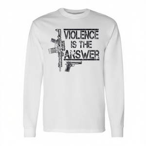 T-shirt à manches longues pour la résolution des conflits 'La violence est la réponse' - Produit promotionnel - Product Image 2