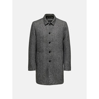 Manteau long d'hiver en laine grise pour homme, élégant, formel et décontracté, col mandarin, bouton unique, respirant, écologique