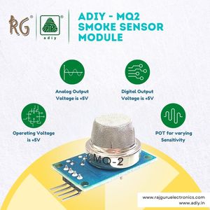 Adiy เซ็นเซอร์ตรวจจับควัน MQ2ผลิตในอินเดียเซ็นเซอร์เทคโนโลยีขั้นสูง - Product Image 6