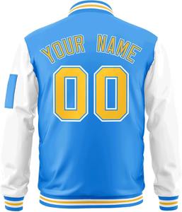 Chaqueta universitaria personalizada con mangas en contraste y logotipo del equipo bordado, chaqueta con letras universitarias y número de nombre personalizado, envío directo - Product Image 5