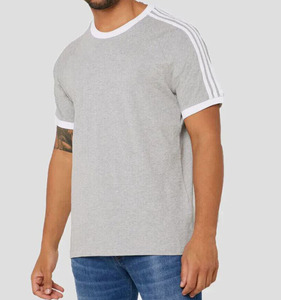 2024cBest Selling Camiseta de verano para hombre Casual de algodón de punto de manga corta con logotipo personalizado Patrón de estampado teñido liso - Product Image 3