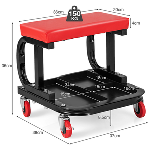 <b>Rolling</b> Mechanic Garage Chair with Drawer <b>Tool</b> Tray, Heavy Duty Garage Creeper Stool with Wheels for Automotive Repair GAPGAR023 - Product Image 5