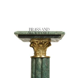 Socle classique en marbre vert jade avec colonne cannelée et capitale en laiton doré - Product Image 4