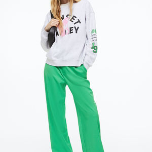 Logo sudadera algodón venta al por mayor mujeres cuello redondo sudadera algodón manga larga mujeres cuello redondo estilo otoño cuello redondo sudadera - Product Image 2