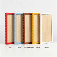 Cadre photo en contreplaqué découpé au laser sur mesure avec bord festonné, plusieurs tailles, différentes couleurs, logo personnalisable, cadre en bois pour mur