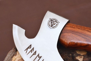 มีดตัดพิซซ่าอเนกประสงค์ SCL Damascus Industrial Traditional Full Tang ขนาด 12 นิ้ว ทำจากเหล็กกล้าคาร์บอน พร้อมด้ามไม้ ใช้สำหรับตัดเนื้อได้ - Product Image 3