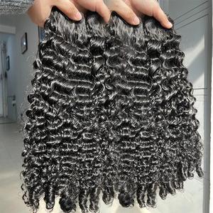 Vente en gros de tissage brésilien bouclé Genius 100% cheveux indiens vierges Remy, vague profonde lâche, toupet pour femmes de haute qualité - Product Image 4