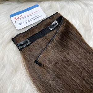 Hot Item 2026 Clip-in Hair Extensions Vietnamese Virgin Hair Natural Color Double Drawn Thick Ends No Shedding No <b>Tangles</b> - Product Image 2