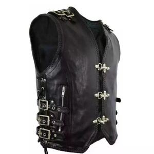 Chaleco de Motociclista de Cuero Genuino Hecho a Mano, Diseñado para Motociclistas que Buscan Resistencia Duradera, Diseño Clásico y Uso Cómodo - Product Image 2