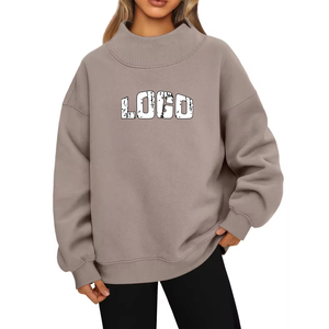 Sudaderas Personalizadas para Mujer, Estilo Vintage, Lavado Ácido, Cuello Redondo, Transpirables, Suaves, Manga Larga con Hombros Caídos, Insignia OEM - Product Image 3
