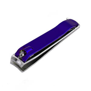 Coupe-ongles pédicure de qualité supérieure Lames tranchantes en acier inoxydable avec poignée enduite violette pour outil de beauté des doigts de bébé - Product Image 6