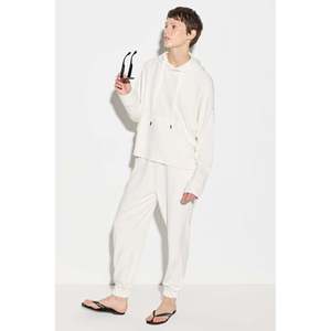 Soft Textured Silky <b>Modal</b> <b>Fabric</b> Hooded Sweatshirt - Product Image 1