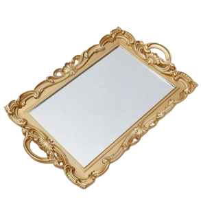 Table Centerpiece <b>Oval</b> Shape <b>Gold</b> Finished <b>Mirror</b> Tray Christmas Best Design Decorative Shiny <b>Mirror</b> Polished Tray - Product Image 4