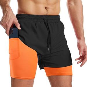 Short de course pour hommes 2 en 1 Gym Workout Quick Dry Athletic Training Liner Ligheweight avec fermeture éclair Pocket Short - Product Image 2