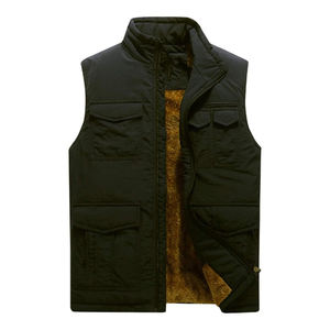 Gilet matelassé chaud d'hiver pour hommes, veste matelassée sans manches, noir, multicolore, très chaud, sherpa intérieur - Product Image 3