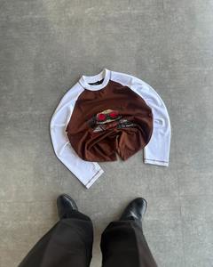 เสื้อยืดแขนยาวสำหรับผู้ชายผ้าฝ้าย100% ทั่วไปสำหรับผู้ชายและผู้หญิงเสื้อยืดแขนยาว - Product Image 2