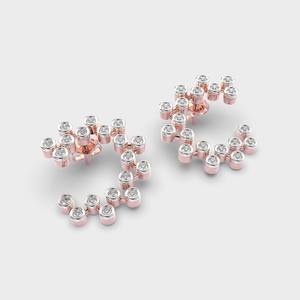 Boucles d'oreilles clous serties de diamants de laboratoire taille ronde en or blanc/rose/jaune 9 carats pour cadeaux de mariage et d'anniversaire - Product Image 3