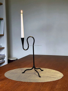 Modern Design Handmade Forged Metal 3-Leg <b>Tower</b> Style Curved Wrought Iron Candle Holders Black Votive Candles Sticks Christmas - Product Image 5