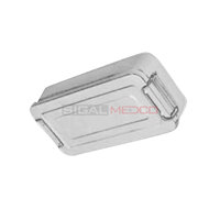Boîte de rangement haut de gamme en acier inoxydable plaqué argent avec crochets sécurisés 200 x 100 x 50 mm pour bijoux de corps et piercings