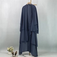 Thobe / Thawb Vente en gros Vêtements islamiques pour femmes Robe maxi musulmane perlée Abaya avec foulard