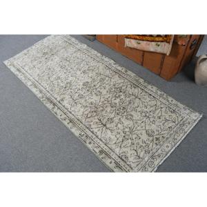 Tapis de 2,7 x 6,1 pieds, tapis turc vintage, tapis en laine grise - Product Image 3
