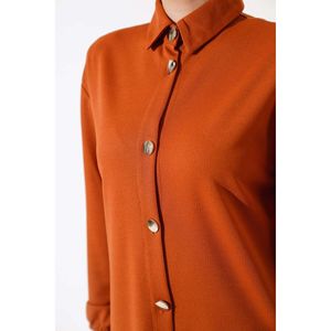 Tunique longue boutonnée en métal 2 pièces Tan - Product Image 2