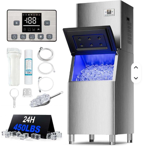 ¡OFERTA ESPECIAL! Máquina comercial de hacer hielo de 450 lb/24 h, con capacidad de almacenamiento de 250 lb, ideal para negocios. - Product Image 1