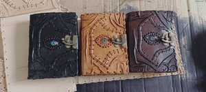 Cuaderno de cuero de inspiración vintage de ágata hecho a medida, perfecto para escribir diarios y dibujar. Ideal para regalar y uso personal - Product Image 4