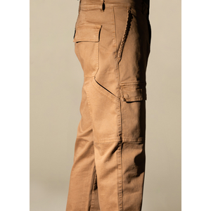 Made in Italy pantalones cargo para hombre tela de gabardina piedra lavada bolsillos laterales gancho de martillo botón casual Cierre de mosca para mayoristas - Product Image 3