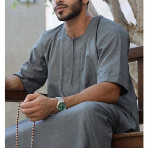 Moderno estilo Kuwait árabe Arabia Saudita hombres Jubba calidad superior ropa islámica vestidos casuales Thobe bajo MOQ más opciones de tamaño - Product Image 5