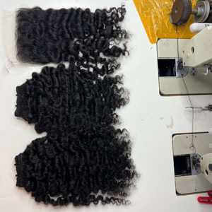 Bundles de cheveux humains naturels bouclés birmans de haute qualité 100% avec dentelle frontale cheveux crus du Vietnam cuticule alingnée pour les femmes - Product Image 4