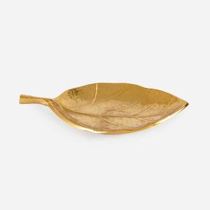 Elegante bandeja decorativa en forma de hoja de oro, elegante centro de mesa de Metal, perfecto para mesa de comedor, uso festivo o decoración del hogar - Product Image 4