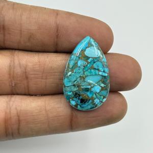 Turquesa Azul Natural de Alta Calidad, 26.30 Quilates, Gema Suelta, Forma de Pera Cabochón 30x20x6mm, Suavidad Personalizable, para Joyería DIY - Product Image 3