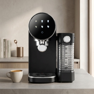 Cafetera Semiautomática Ultra Delgada y Curva <span class=keywords><strong>de</strong></span> 1350 W, Cafetera Espresso <span class=keywords><strong>de</strong></span> Encimera para Preparación Diaria en el Hogar - Product Image 1
