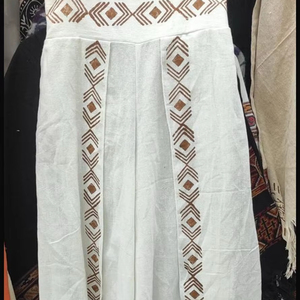 Malou กางเกงแมกซี่สำหรับโยคะดิบสีขาวธรรมชาติพร้อมพิมพ์ลายชุด bedoin แฟชั่นระบายอากาศ - Product Image 1