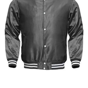 แจ็กเก็ตผ้าซาตินสำหรับผู้ชายแจ็คเก็ตผ้าซาตินสีพื้นสวมใส่สบายใหม่ออกแบบได้ตามต้องการ - Product Image 2