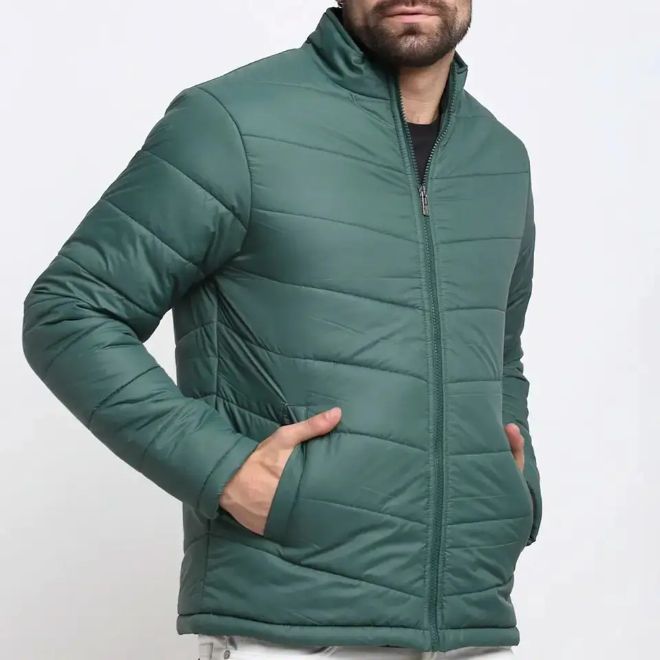 Winter Outdoor Jackets Manufacturer Bubble Print Custom Men Puffer Jacket Polyester Bubble Jacket For Men Casual Wear