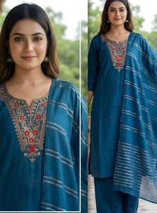 Ensemble Kurti en tissu ethnique Vetican avec palazzo et dupatta, tenue pakistanaise pour mariage, fête, occasions festives, religieuses et culturelles - Product Image 6