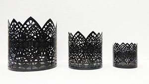 Tealight Metal <b>Candle</b> Stand Holder Metal Round Shaped Jaali Votive(3 Piece <b>Set</b>) - Product Image 5