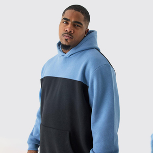 เสื้อฮู้ดผู้ชายสไตล์สตรีทแวร์เสื้อมีฮู้ดสีแบบเย็บปะติดออกแบบได้ตามต้องการสำหรับฤดูหนาว - Product Image 3