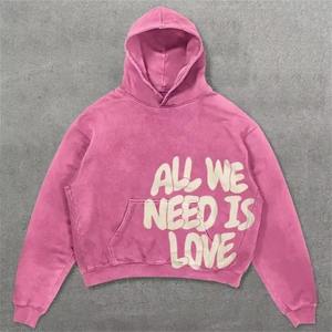 Sudadera con capucha Unisex de algodón 100% de alta calidad, lavado ácido personalizado, estampado suelto, cremallera completa, estilo callejero para hombres y mujeres para invierno - Product Image 6