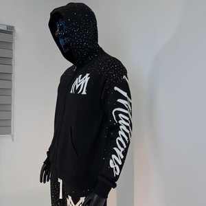 Nouvelle gamme de survêtements d'hiver, doublure en polaire respirante, design imprimé par transfert thermique, taille élastique, poches latérales, polyester/coton - Product Image 3