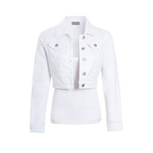 Veste en jean d'hiver en gros pour femmes, taille plus, style long, logo personnalisé, coton extensible, nouvelle conception de veste en jean 2026 - Product Image 1