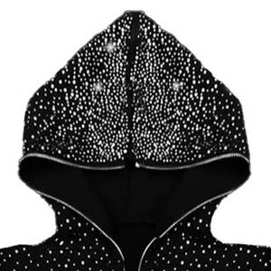 Sudadera con Capucha Personalizada para Hombre, 100% Algodón, Felpa Francesa, Cierre de Cremallera, Corte Regular, Gruesa, para Invierno, con Bolsillo, Efecto Desgastado por el Sol, Color Sólido, Vintage, con Pedrería - Product Image 2